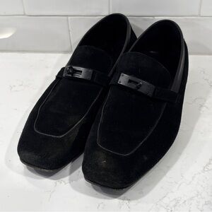 Vintage HERMES Black Destin Suede Loafer